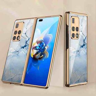 For Huawei Mate X2 GKK Electroplating Painted Glass Phone Case(Grey Blue)