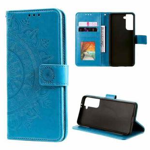 For Samsung Galaxy S21 5G Totem Flower Embossed Horizontal Flip TPU + PU Leather Case with Holder & Card Slots & Wallet(Blue)