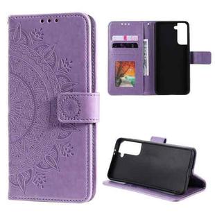 For Samsung Galaxy S21 5G Totem Flower Embossed Horizontal Flip TPU + PU Leather Case with Holder & Card Slots & Wallet(Purple)