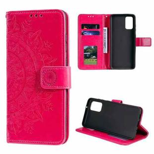 For Samsung Galaxy S20 FE Totem Flower Embossed Horizontal Flip TPU + PU Leather Case with Holder & Card Slots & Wallet(Red)