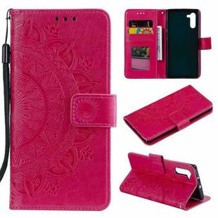 For Samsung Galaxy Note10 Totem Flower Embossed Horizontal Flip TPU + PU Leather Case with Holder & Card Slots & Wallet(Red)