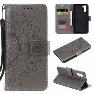 For Samsung Galaxy Note10 Totem Flower Embossed Horizontal Flip TPU + PU Leather Case with Holder & Card Slots & Wallet(Grey)