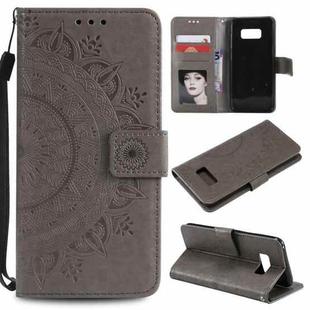 For Samsung Galaxy S10 5G Totem Flower Embossed Horizontal Flip TPU + PU Leather Case with Holder & Card Slots & Wallet(Grey)