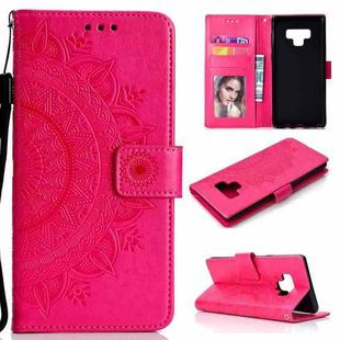 For Samsung Galaxy Note9 Totem Flower Embossed Horizontal Flip TPU + PU Leather Case with Holder & Card Slots & Wallet(Red)
