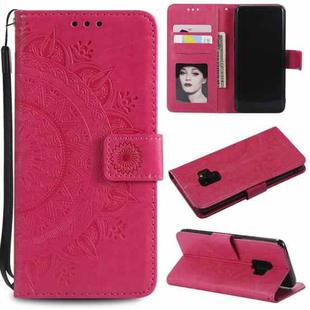 For Samsung Galaxy S9 Totem Flower Embossed Horizontal Flip TPU + PU Leather Case with Holder & Card Slots & Wallet(Red)