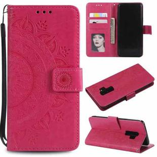 For Samsung Galaxy S9 Plus Totem Flower Embossed Horizontal Flip TPU + PU Leather Case with Holder & Card Slots & Wallet(Red)
