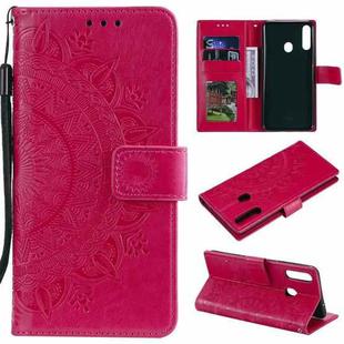 For Samsung Galaxy A20s Totem Flower Embossed Horizontal Flip TPU + PU Leather Case with Holder & Card Slots & Wallet(Red)
