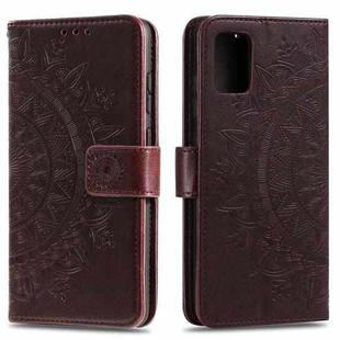 For Samsung Galaxy A51 Totem Flower Embossed Horizontal Flip TPU + PU Leather Case with Holder & Card Slots & Wallet(Brown)