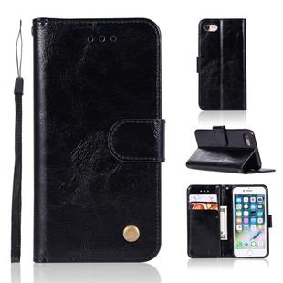 For iPhone 6 Plus / 6s Plus Retro Copper Buckle Crazy Horse Horizontal Flip PU Leather Case with Holder & Card Slots & Wallet & Lanyard(Black)