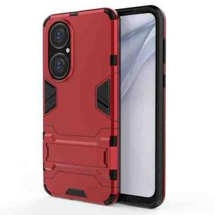 For Huawei P50 Shockproof PC + TPU Protective Case with Hidden Holder(Red)