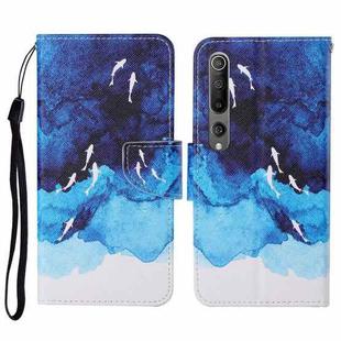 For Xiaomi Mi 10 Colored Drawing Pattern Horizontal Flip Leather Case with Holder & Card Slots & Wallet & Lanyard(Watercolor Fish)