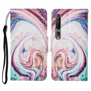 For Xiaomi Mi 10 Colored Drawing Pattern Horizontal Flip Leather Case with Holder & Card Slots & Wallet & Lanyard(Whirlpool Marble)
