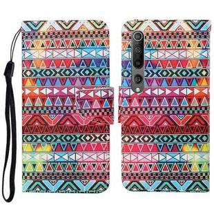 For Xiaomi Mi 10 Colored Drawing Pattern Horizontal Flip Leather Case with Holder & Card Slots & Wallet & Lanyard(Tribal Ethnic Style)