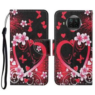 For Xiaomi Mi 10T Lite Colored Drawing Pattern Horizontal Flip Leather Case with Holder & Card Slots & Wallet & Lanyard(Red Heart)