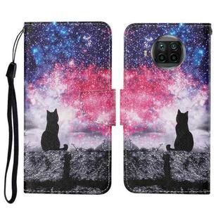 For Xiaomi Mi 10T Lite Colored Drawing Pattern Horizontal Flip Leather Case with Holder & Card Slots & Wallet & Lanyard(Starry Cat)