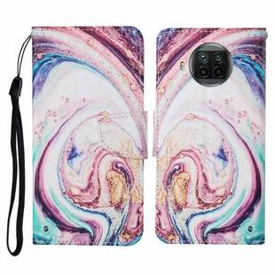 For Xiaomi Mi 10T Lite Colored Drawing Pattern Horizontal Flip Leather Case with Holder & Card Slots & Wallet & Lanyard(Whirlpool Marble)