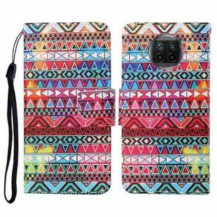 For Xiaomi Mi 10T Lite Colored Drawing Pattern Horizontal Flip Leather Case with Holder & Card Slots & Wallet & Lanyard(Tribal Ethnic Style)