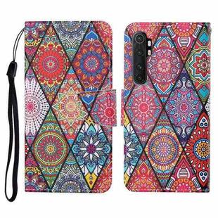 For Xiaomi Mi Note 10 Lite Colored Drawing Pattern Horizontal Flip Leather Case with Holder & Card Slots & Wallet & Lanyard(Rhombus Totem)