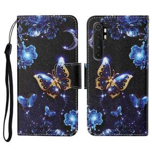 For Xiaomi Mi Note 10 Lite Colored Drawing Pattern Horizontal Flip Leather Case with Holder & Card Slots & Wallet & Lanyard(Moon Butterfly)