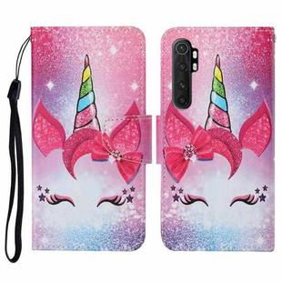 For Xiaomi Mi Note 10 Lite Colored Drawing Pattern Horizontal Flip Leather Case with Holder & Card Slots & Wallet & Lanyard(Eyelash Unicorn)
