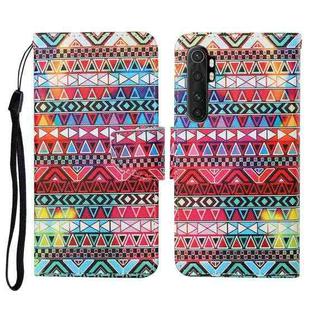 For Xiaomi Mi Note 10 Lite Colored Drawing Pattern Horizontal Flip Leather Case with Holder & Card Slots & Wallet & Lanyard(Tribal Ethnic Style)