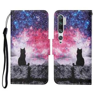 For Xiaomi Mi Note 10 / Note 10 Pro Colored Drawing Pattern Horizontal Flip Leather Case with Holder & Card Slots & Wallet & Lanyard(Starry Cat)