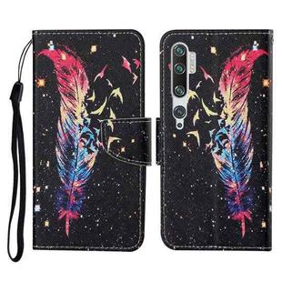 For Xiaomi Mi Note 10 / Note 10 Pro Colored Drawing Pattern Horizontal Flip Leather Case with Holder & Card Slots & Wallet & Lanyard(Feather)