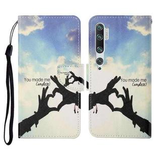 For Xiaomi Mi Note 10 / Note 10 Pro Colored Drawing Pattern Horizontal Flip Leather Case with Holder & Card Slots & Wallet & Lanyard(Love Gesture)