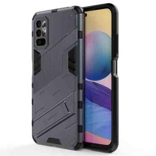 For Xiaomi Redmi Note 10 5G Punk Armor 2 in 1 PC + TPU Shockproof Case with Invisible Holder(Grey)