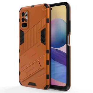 For Xiaomi Redmi Note 10 5G Punk Armor 2 in 1 PC + TPU Shockproof Case with Invisible Holder(Orange)