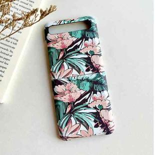 For Samsung Galaxy Z Flip 5G / 4G Floral Pattern Folding PC Protective Case(Pink Green)