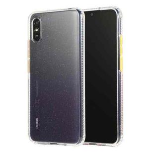 For Xiaomi Redmi 9A Gradient Shockproof TPU + Acrylic Case with Detachable Buttons(Purple)