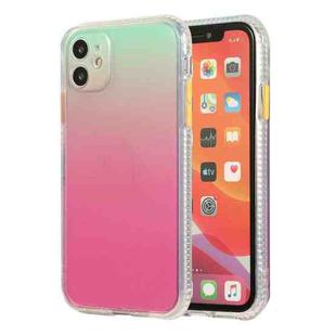 For iPhone 11 Gradient Shockproof TPU + Acrylic Case with Detachable Buttons (Rose Red))