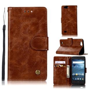 For ZTE N9137 Retro Copper Button Crazy Horse Horizontal Flip PU Leather Case with Holder & Card Slots & Wallet & Lanyard(Brown)