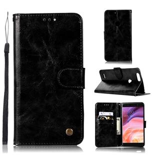 For  ZTE Blade Z Max / Z982 Retro Copper Button Crazy Horse Horizontal Flip PU Leather Case with Holder & Card Slots & Wallet & Lanyard(Black)