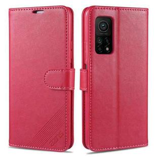 For Xiaomi Mi 10T 5G AZNS Sheepskin Texture Horizontal Flip Leather Case with Holder & Card Slots & Wallet(Red)