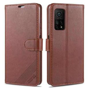 For Xiaomi Mi 10T 5G AZNS Sheepskin Texture Horizontal Flip Leather Case with Holder & Card Slots & Wallet(Brown)