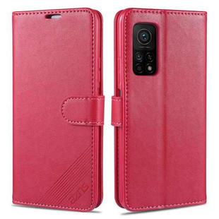 For Xiaomi Mi 10T Pro 5G AZNS Sheepskin Texture Horizontal Flip Leather Case with Holder & Card Slots & Wallet(Red)