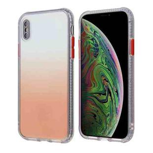 For iPhone X / XS Gradient Shockproof TPU + Acrylic Case with Detachable Buttons(Orange)