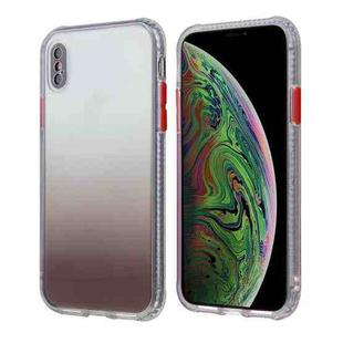 For iPhone XS Max Gradient Shockproof TPU + Acrylic Case with Detachable Buttons(Brown)