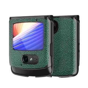 For Motorola Razr 2020 Leather Texture + PC Full Coverge Folding Case(Green Litchi Texture)