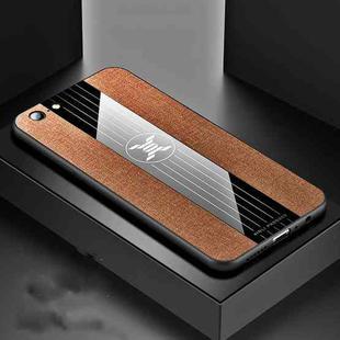 For OPPO  A57 XINLI Stitching Cloth Textue Shockproof TPU Protective Case(Brown)