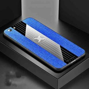 For OPPO A59 XINLI Stitching Cloth Textue Shockproof TPU Protective Case(Blue)