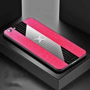 For OPPO A59 XINLI Stitching Cloth Textue Shockproof TPU Protective Case(Red)