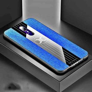 For OPPO A9 XINLI Stitching Cloth Textue Shockproof TPU Protective Case(Blue)