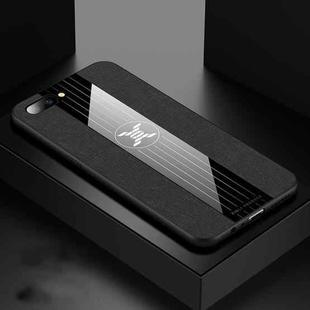For OPPO R11 Plus XINLI Stitching Cloth Textue Shockproof TPU Protective Case(Black)