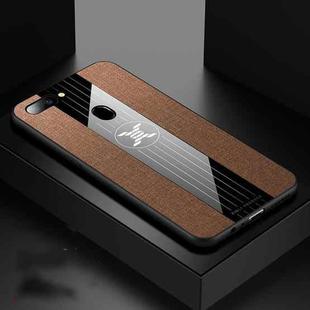 For OPPO R11S XINLI Stitching Cloth Textue Shockproof TPU Protective Case(Brown)