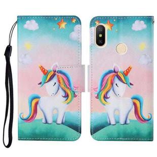 For Xiaomi Redmi Note 6 Pro Colored Drawing Pattern Horizontal Flip Leather Case with Holder & Card Slots & Wallet & Lanyard(Rainbow Unicorn)