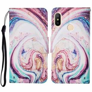 For Xiaomi Redmi Note 6 Pro Colored Drawing Pattern Horizontal Flip Leather Case with Holder & Card Slots & Wallet & Lanyard(Whirlpool Marble)