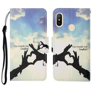For Xiaomi Redmi Note 6 Pro Colored Drawing Pattern Horizontal Flip Leather Case with Holder & Card Slots & Wallet & Lanyard(Love Gesture)